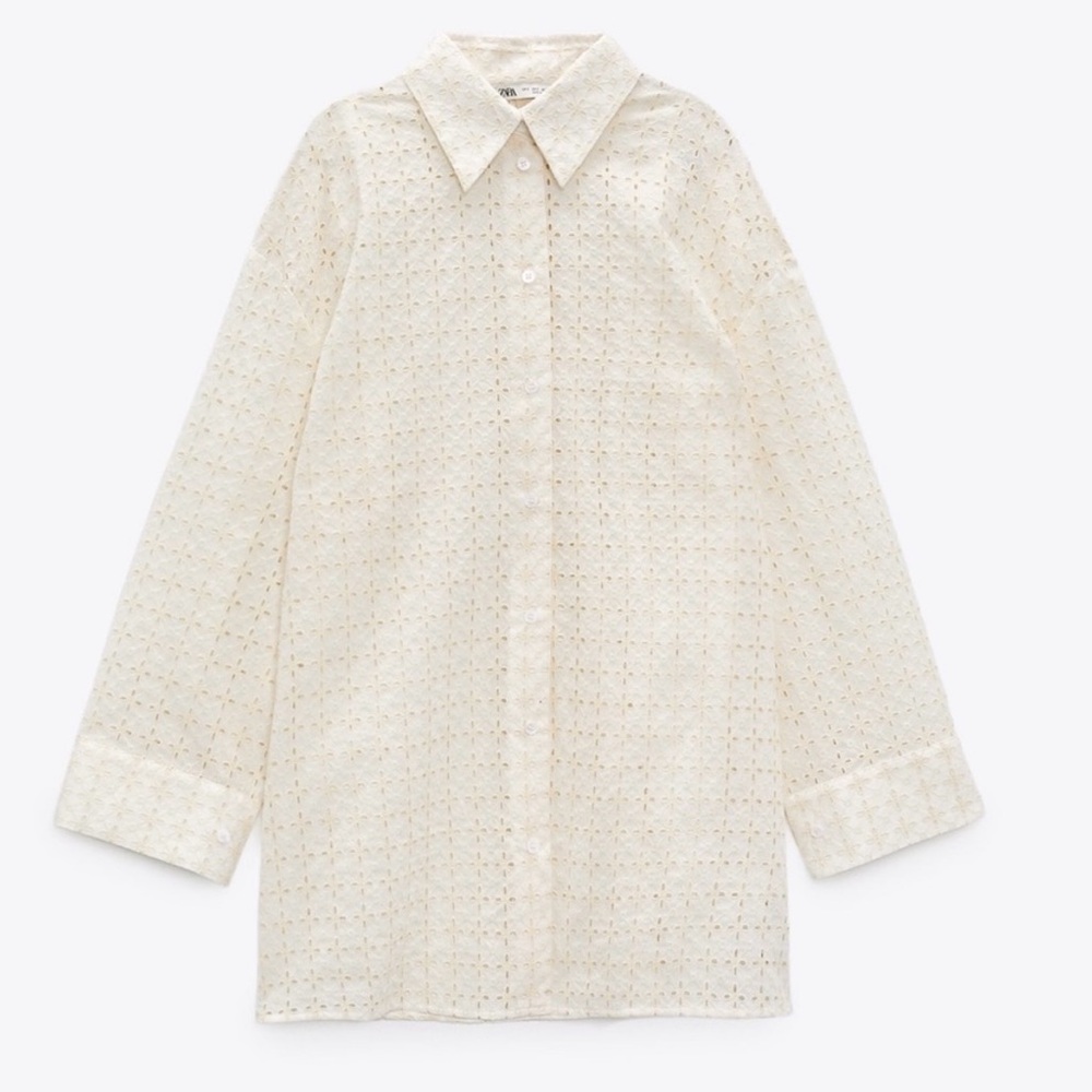 Zara embroidered oversized Top